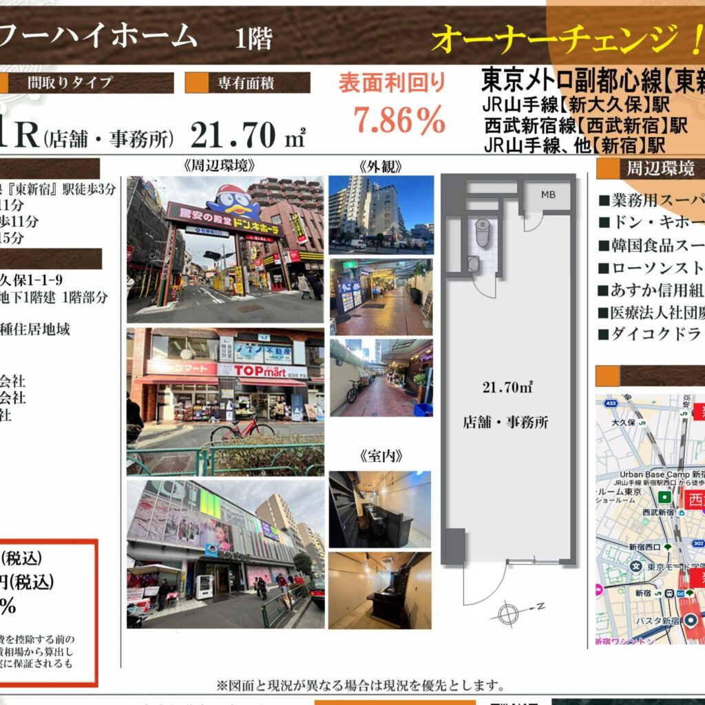 新宿フラワーハイホーム1階店舗